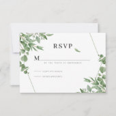 Elegante Eucalyptus-Blätter RSVP Karte (Vorderseite)