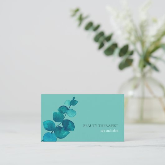 Elegante Eucalyptus-Blätter Visitenkarte (Stehend Vorderseite)