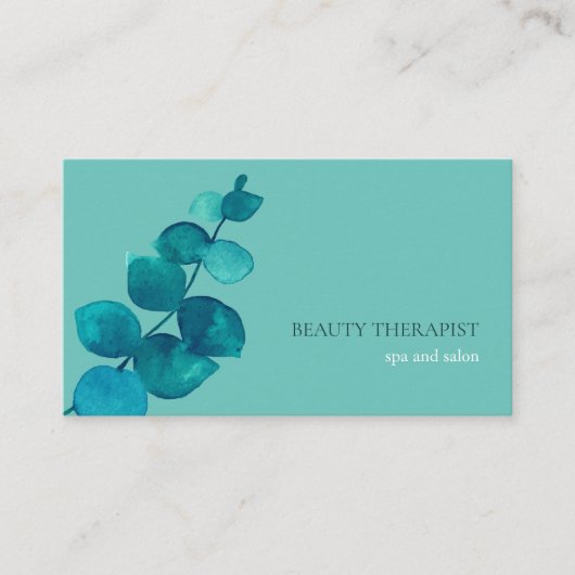 Elegante Eucalyptus-Blätter Visitenkarte (Vorderseite)