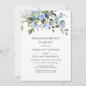 Elegante Eucalyptus Blue Rose ENGAGEMENT PARTY Einladung (Vorderseite)