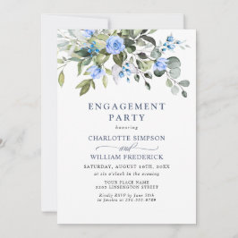 Elegante Eucalyptus Blue Rose ENGAGEMENT PARTY Einladung