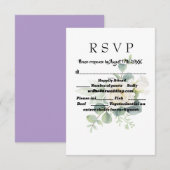 Elegante eucalyptus botanische Foto Response Card RSVP Karte (Vorne/Hinten)