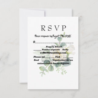 Elegante eucalyptus botanische Foto Response Card RSVP Karte