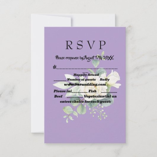 Elegante eucalyptus botanische Foto Response Card RSVP Karte (Vorderseite)