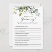 Elegante Eucalyptus Brautparty Game Card Einladung (Vorderseite)