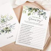Elegante Eucalyptus Brautparty Game Card Einladung