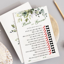 Elegante Eucalyptus Brautparty Game Card