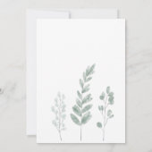 Elegante Eucalyptus Floral Wedding Probe Dinner Einladung (Rückseite)