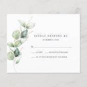 Elegante Eucalyptus Foliage Wedding RSVP Card (Vorderseite)