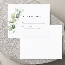 Elegante Eucalyptus Foliage Wedding RSVP Card