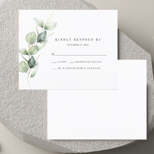 Elegante Eucalyptus Foliage Wedding RSVP Card