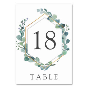 Elegante Eucalyptus Gold Wreath-Tischnummer Tischnummer