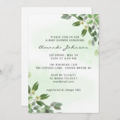 Elegante Eucalyptus Grüne Kinderdusche Einladung (Vorne/Hinten)