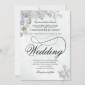 Elegante Eucalyptus & Lavender Sage Green Wedding Einladung (Vorderseite)