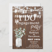 Elegante Eucalyptus Mason Jar I DO Engagement Part Einladung (Vorderseite)