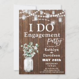 Elegante Eucalyptus Mason Jar I DO Engagement Part Einladung