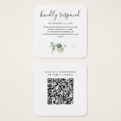 Elegante Eucalyptus QR Code UAWG Enclosure Card (Vorne & Hinten)