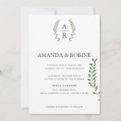 Elegante Eucalyptus Watercolor Einladung zur Hochz (Rückseite)