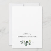 Elegante Eucalyptus Watercolor ENGAGEMENT PARTY Einladung (Rückseite)