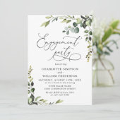 Elegante Eucalyptus Watercolor ENGAGEMENT PARTY Einladung (Stehend Vorderseite)