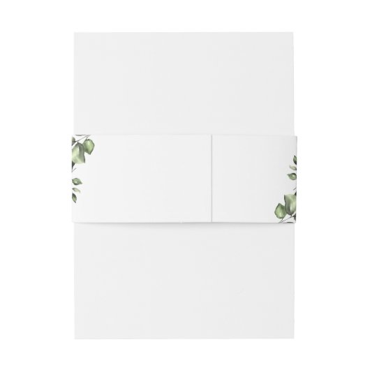 Elegante Eucalyptus Watercolor Floral Wedding Einladungsbanderole (Rückseitenbeispiel)