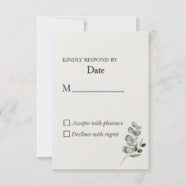 Elegante Eucalyptus Watercolor Wedding RSVP Card