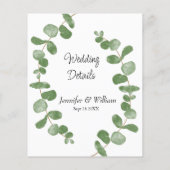 Elegante Eucalyptus Wedding Enclosure Card (Rückseite)
