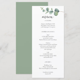 Elegante Eucalyptus Wedding Menu Card Menükarte