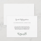 Elegante Eucalyptus Wedding Suite Insert Card (Vorne/Hinten)