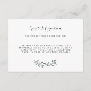 Elegante Eucalyptus Wedding Suite Insert Card