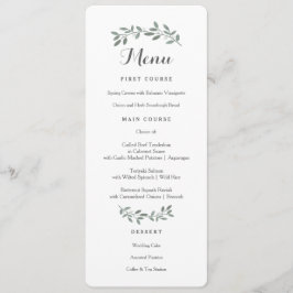 Elegante Eucalyptus Wedding Suite Menu Card Menükarte