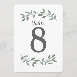 Elegante Eucalyptus Wedding Suite Tischnummern