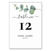Elegante Eucalyptus Wedding Tischnummer Card (Rückseite)