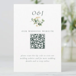Elegante eucalyptus Wedding Website Enclosure Card Begleitkarte