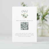 Elegante eucalyptus Wedding Website Enclosure Card Begleitkarte (Stehend Vorderseite)