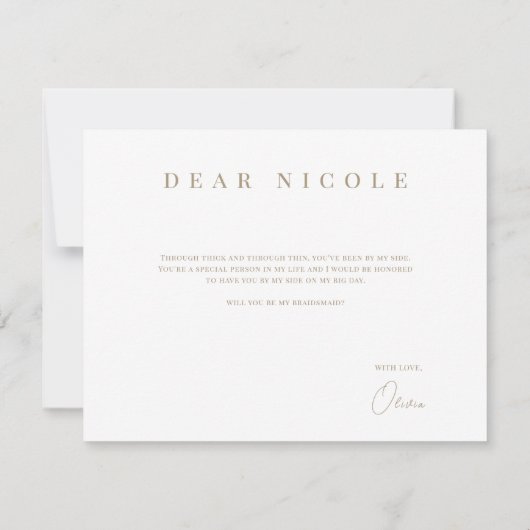 Elegante Eucalyptus White Bridesmaid Vorschlagskar Save The Date (Rückseite)