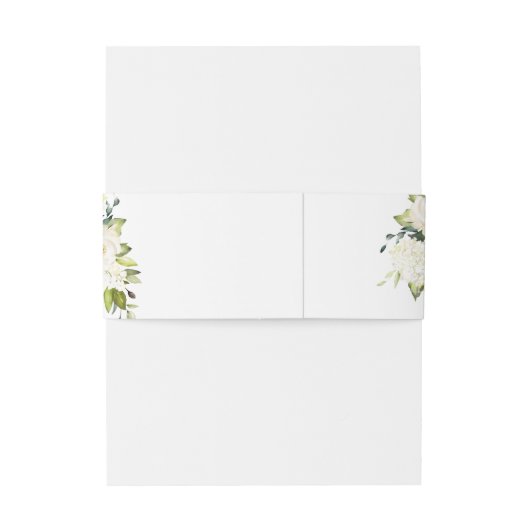 Elegante Eucalyptus White Roses Floral Wedding Einladungsbanderole (Rückseitenbeispiel)