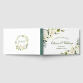 Elegante Eucalyptus White Roses Floral Wedding Gästebuch (Voll)