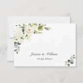 Elegante Eucalyptus White Roses Floral Wedding RSVP Karte (Rückseite)