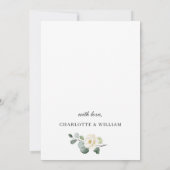 Elegante Eucalyptus White Roses Floral Wedding Save The Date (Rückseite)