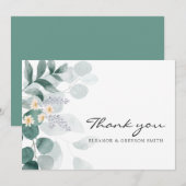 Elegante Eukalyptus Aquarell Dankeschön Karte (Vorne/Hinten)