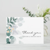 Elegante Eukalyptus Aquarell Dankeschön Karte (Stehend Vorderseite)