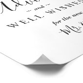 Elegante Eukalyptus-Beratung und gute Hochzeitwüns Poster (Ecke)