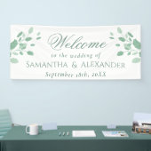 Elegante Eukalyptus-Blätter Begrüßung Banner (Messe)