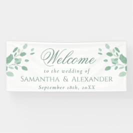 Elegante Eukalyptus-Blätter Begrüßung Banner