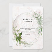 Elegante Eukalyptus-Blätter Blush Pink Wedding Einladung (Vorderseite)