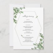 Elegante Eukalyptus-Blätter Hochzeitsprogramme (Rückseite)