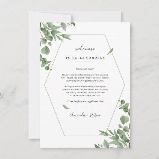 Elegante Eukalyptus-Blätter Hochzeitsprogramme (Vorderseite)