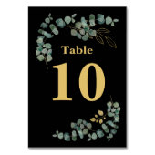 Elegante Eukalyptus-Blätter Imitate Gold Tischnummer (Rückseite)