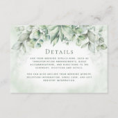 Elegante Eukalyptus-Blätter Monogram-Hochzeitdetai Begleitkarte (Vorderseite)